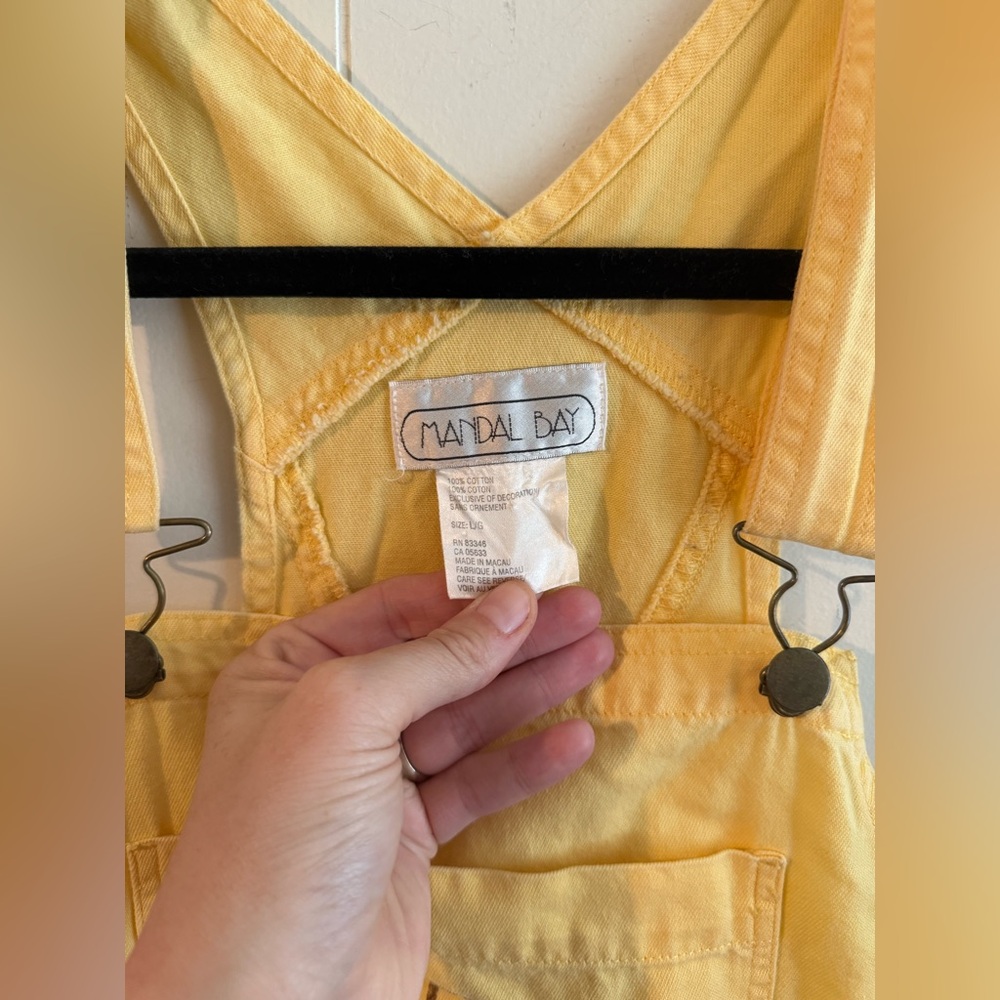 Yellow Women's Denim Overalls - Picture 3 of 10